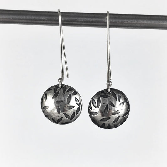 Silver Leaf Drop Earrings