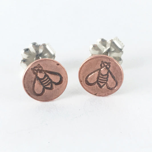 Copper Bee Studs