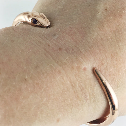 Pink Silver Snake Bracelet
