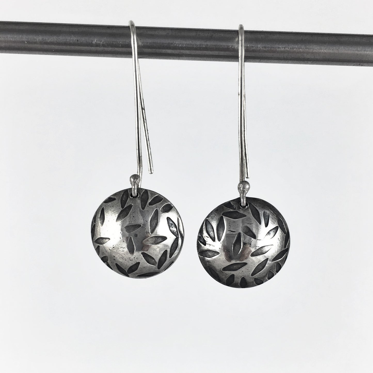 Silver Leaf Drop Earrings
