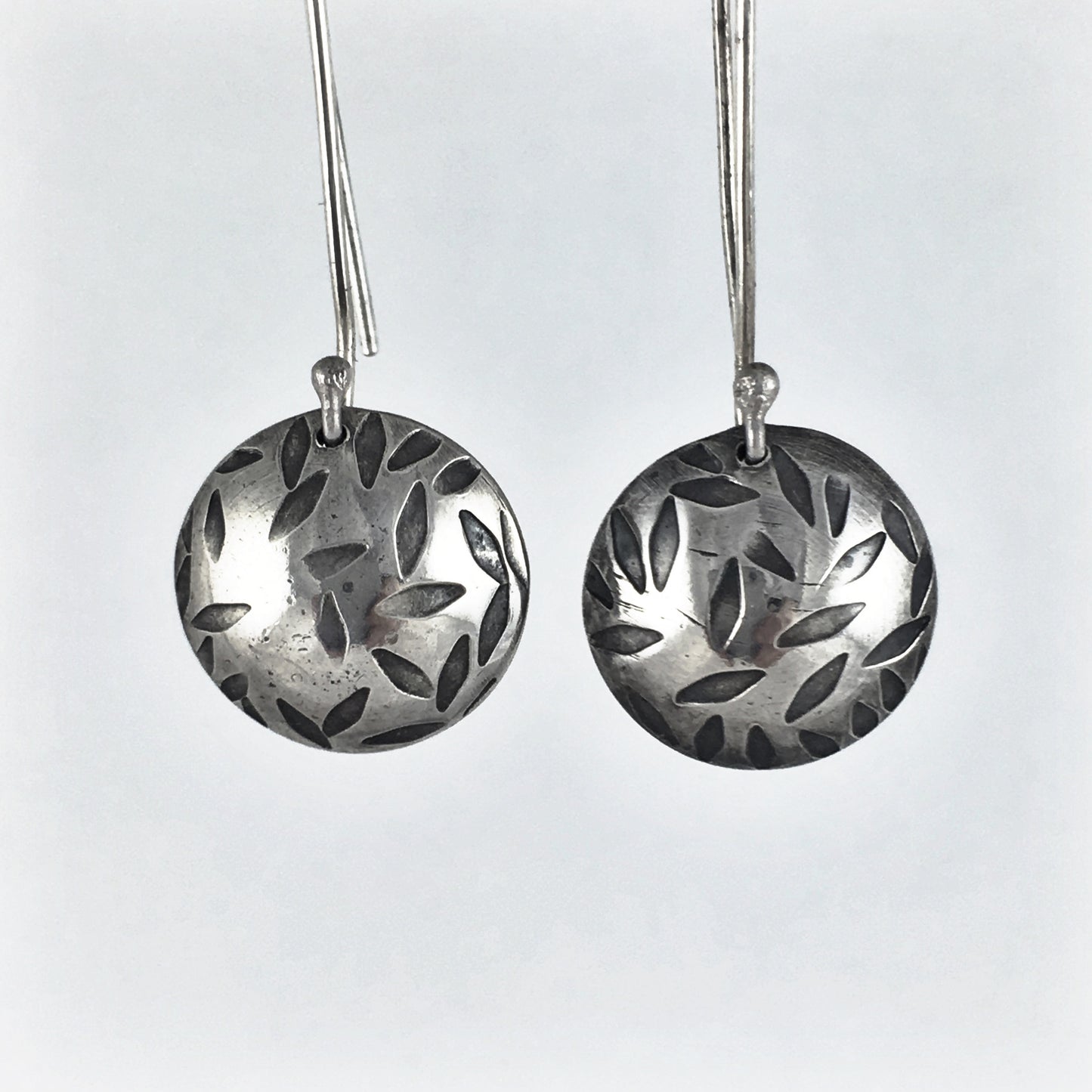 Silver Leaf Drop Earrings