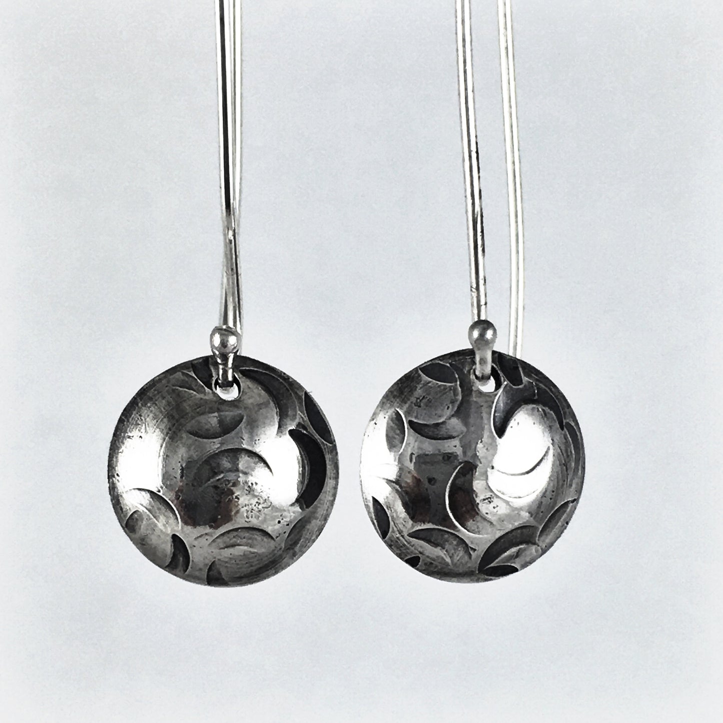 Silver Moon Drop Earrings