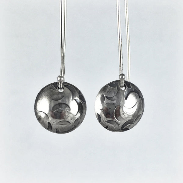 Silver Moon Drop Earrings