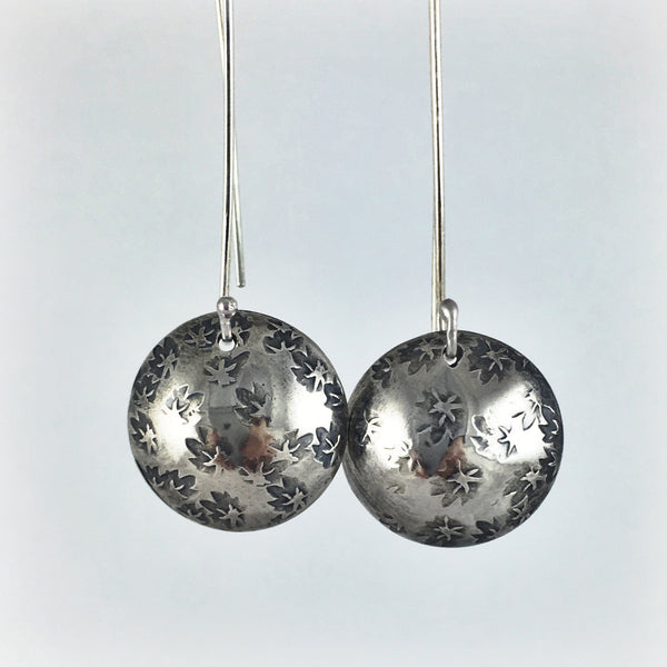Silver Starburst Drop Earrings