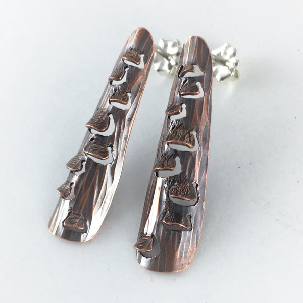 Fairy Shelf Earrings: Copper