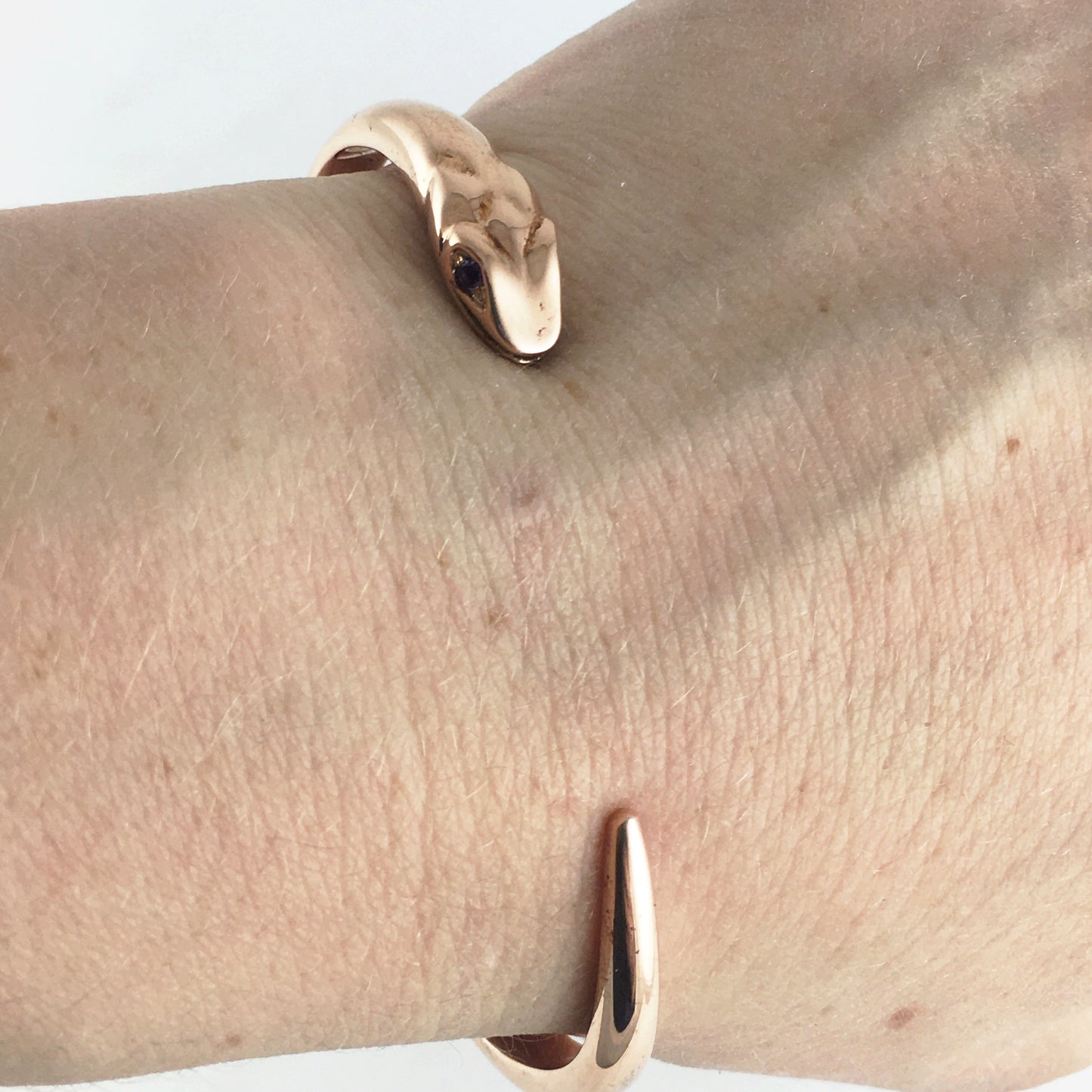 Pink Silver Snake Bracelet