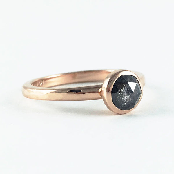 Custom Salt & Pepper Engagement Ring